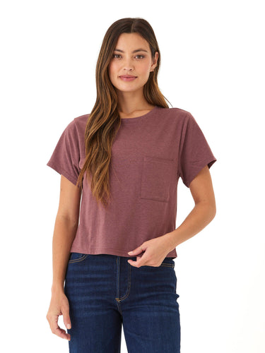 Shelbie Triblend Jersey Pocket Tee Womens Tops Short Tee Threads 4 Thought