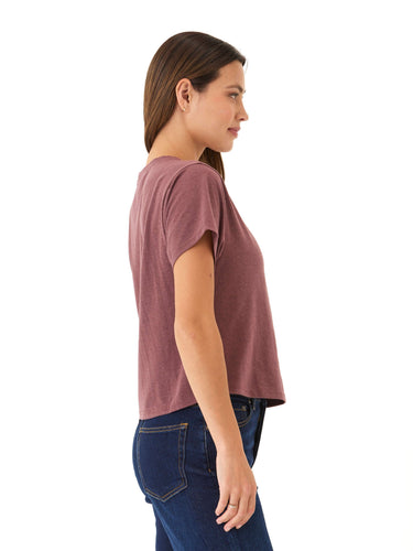 Shelbie Triblend Jersey Pocket Tee Womens Tops Short Tee Threads 4 Thought