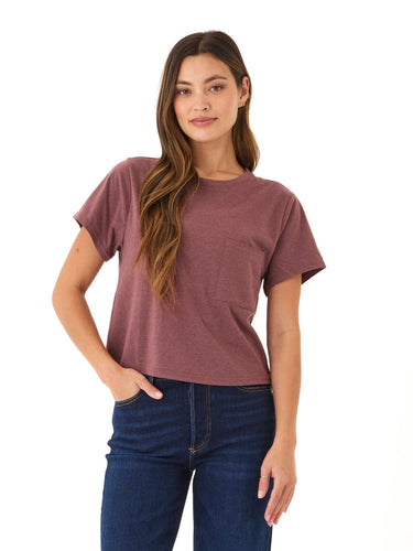 Shelbie Triblend Jersey Pocket Tee Womens Tops Short Tee Threads 4 Thought