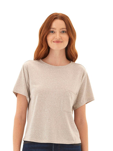 Shelbie Triblend Jersey Pocket Tee Womens Tops Short Tee Threads 4 Thought