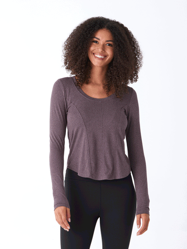 Kellie Heather Luxe Jersey Seam Detail Top Womens Tops Long Tee Threads 4 Thought