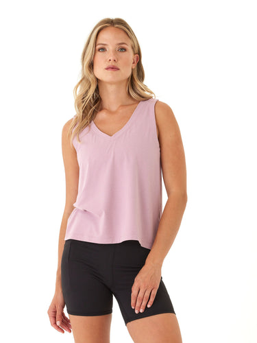 Kristie Criss Cross Heather Luxe Jersey Tank Womens Tops Tanks Threads 4 Thought