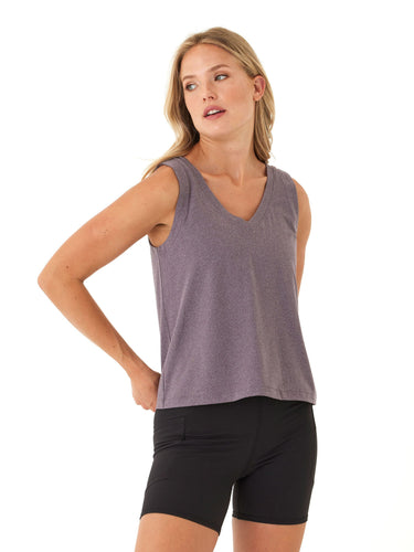Kristie Criss Cross Heather Luxe Jersey Tank Womens Tops Tanks Threads 4 Thought