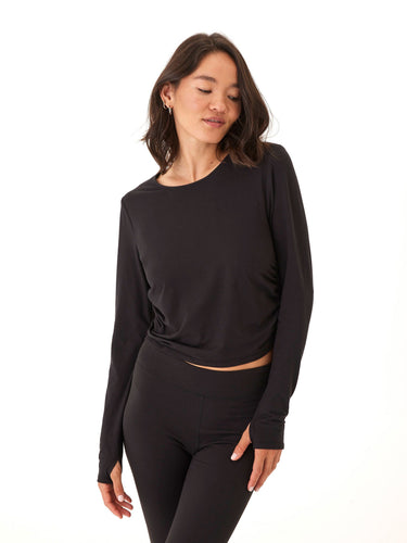 Amabella Heather Luxe Jersey Ruched Long Sleeve Womens Tops Long Threads 4 Thought