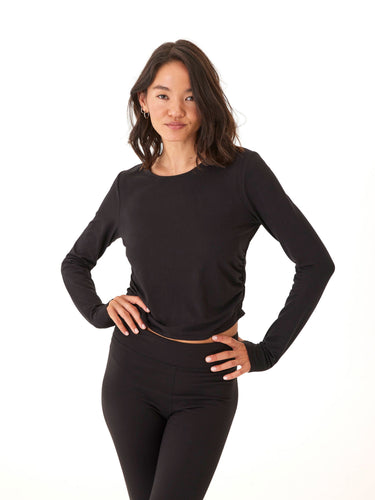 Amabella Heather Luxe Jersey Ruched Long Sleeve Womens Tops Long Threads 4 Thought