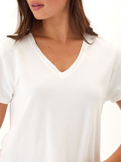 Bettine Modal Terry V-Neck Tee Womens Tops Short Tee Threads 4 Thought