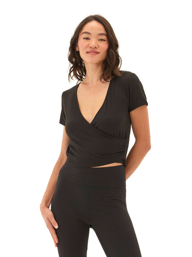 Faylinne Heather Luxe Jersey Wrap Tee Womens Tops Short Shirt Threads 4 Thought