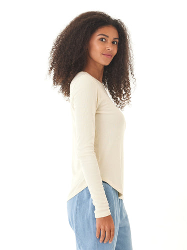 Torri Feather Rib Long Sleeve Crew Tee Threads 4 Thought