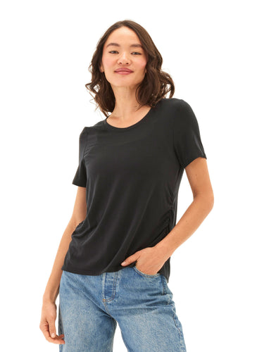 Briona Tencel Jersey Ruched Side Tee Threads 4 Thought