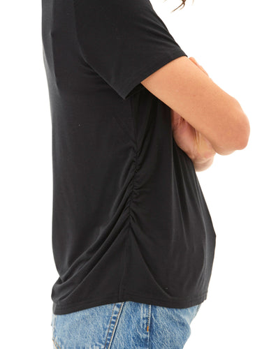 Briona Tencel Jersey Ruched Side Tee Threads 4 Thought