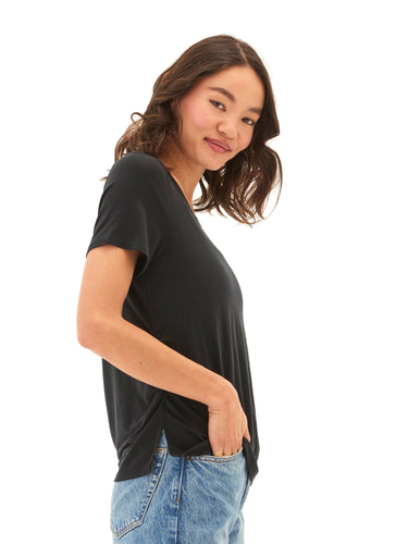 Briona Tencel Jersey Ruched Side Tee Threads 4 Thought