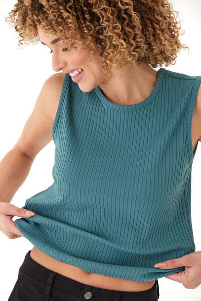 Emilia Organic Rib Crew Tank Womens Tops Tanks Threads 4 Thought