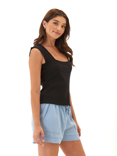 Leah Organic Rib Square Neck Tank Womens Tops Tanks Threads 4 Thought