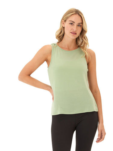 Desirae Tencel Jersey Twist Shoulder Tank Womens Tops Tanks Threads 4 Thought