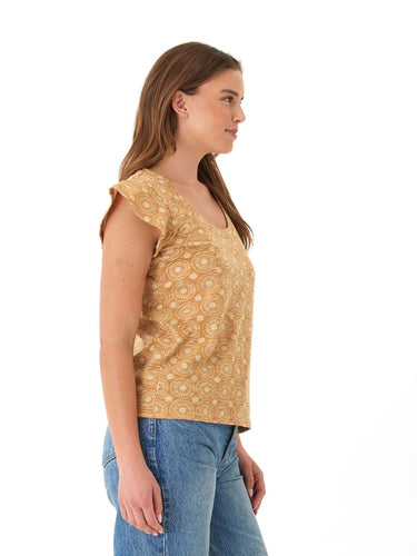 Blanche Medallion Print Linen Jersey Tee Threads 4 Thought