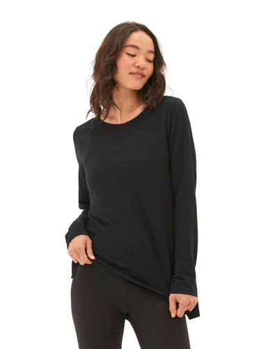 Teagan Feather Fleece Step-Hem Tunic Womens Outerwear Sweatshirt Threads 4 Thought