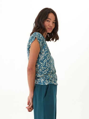 Leoni Micro Bloom Print Off-Shoulder Luxe Jersey Top Threads 4 Thought