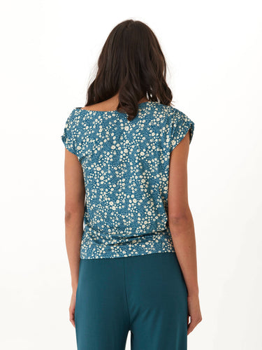 Leoni Micro Bloom Print Off-Shoulder Luxe Jersey Top Threads 4 Thought