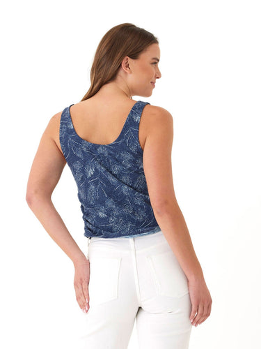 Ellis Breezy Palm Print Linen Jersey Tank Threads 4 Thought