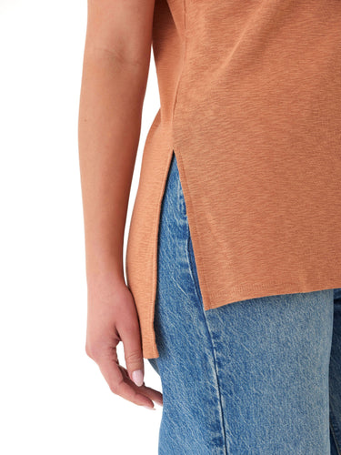 Elsie Textured Slub Jersey Vneck Tee Threads 4 Thought