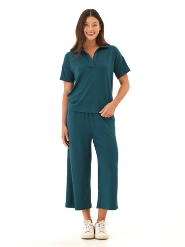 Serena Modal Terry Wide Leg Crop Pant Threads 4 Thought