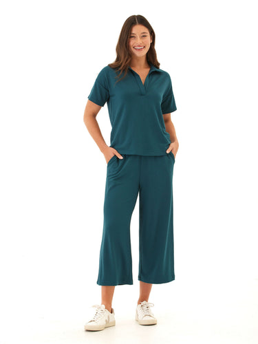 Serena Modal Terry Wide Leg Crop Pant Threads 4 Thought