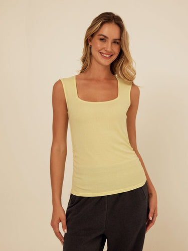 Brynlee Feather Rib Ruched Top Womens Tops Tanks Threads 4 Thought
