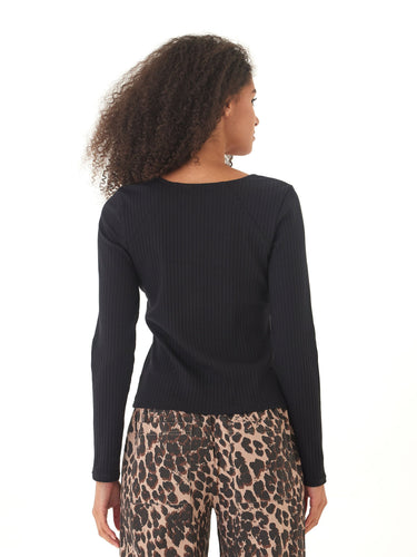 Leah Organic Rib Square Neck Long Sleeve Womens Tops Long Shirt Threads 4 Thought