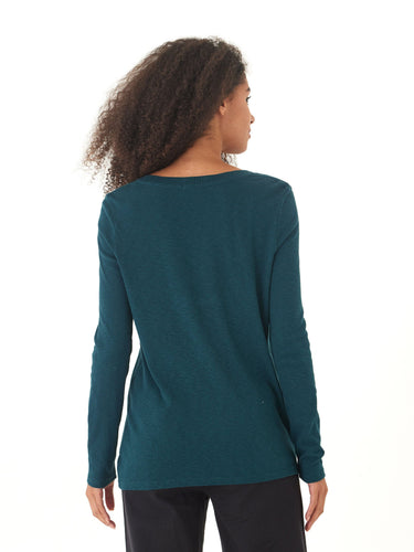 Agatha Textured Slub Jersey Slit Long Sleeve Threads 4 Thought