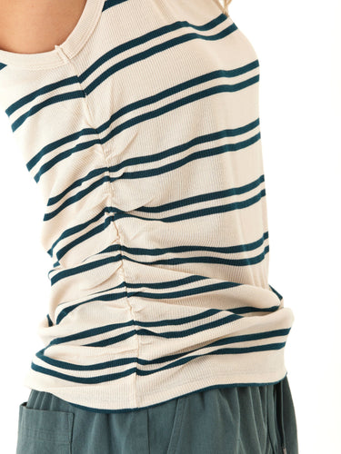 Megan Feather Rib Ruched Tank Womens Tops Tanks Threads 4 Thought