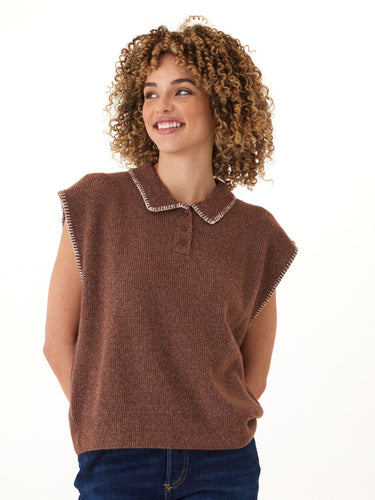 Julieta Cozy Solid Knit Sweater Polo Threads 4 Thought