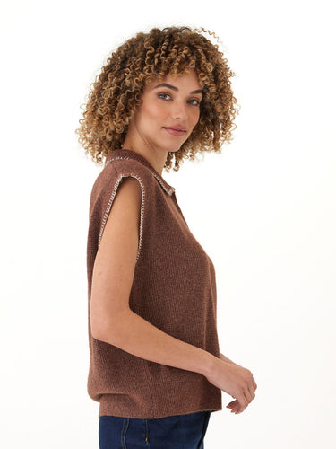 Julieta Cozy Solid Knit Sweater Polo Threads 4 Thought