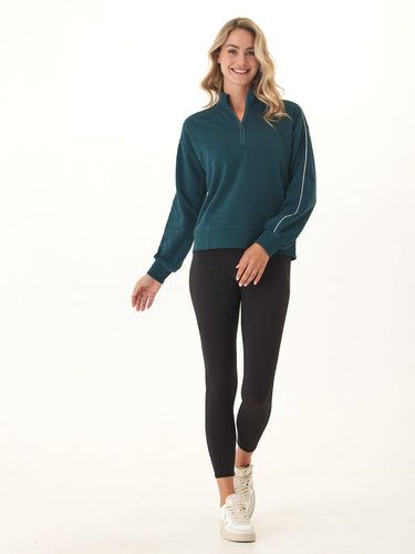Constance Triblend Fleece Piping Detail Half Zip Pullover Threads 4 Thought