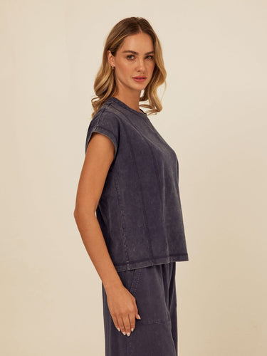 Laurie Mineral Wash Eco Jersey Tee Womens Tops Short Shirt Threads 4 Thought