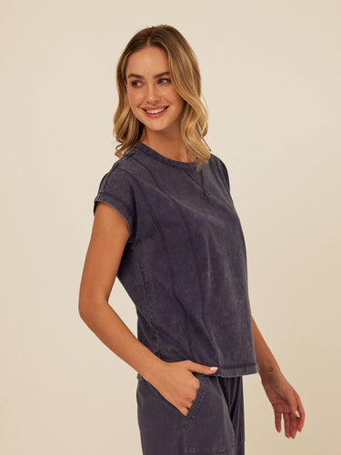 Laurie Mineral Wash Eco Jersey Tee Womens Tops Short Shirt Threads 4 Thought