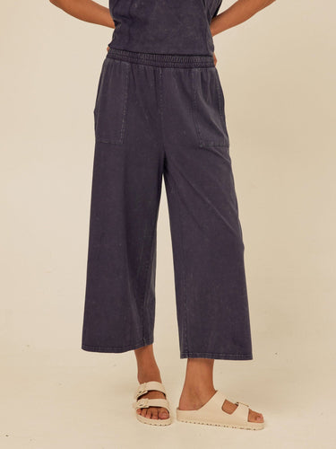 Alva Mineral Wash Eco Jersey Wide Leg Capri Pant Womens Bottoms Pants Threads 4 Thought