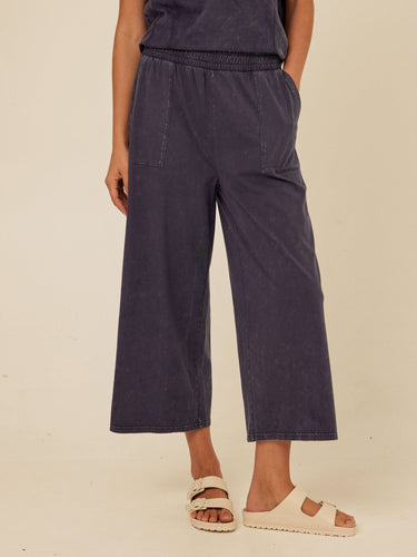 Alva Mineral Wash Eco Jersey Wide Leg Capri Pant Womens Bottoms Pants Threads 4 Thought