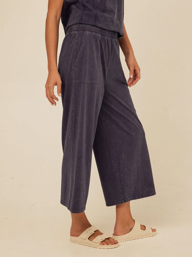 Alva Mineral Wash Eco Jersey Wide Leg Capri Pant Womens Bottoms Pants Threads 4 Thought