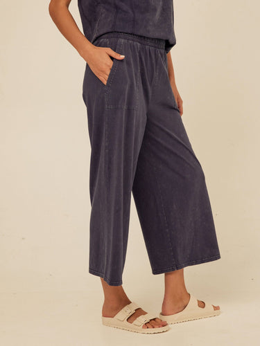 Alva Mineral Wash Eco Jersey Wide Leg Capri Pant Womens Bottoms Pants Threads 4 Thought