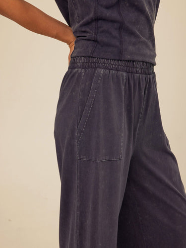 Alva Mineral Wash Eco Jersey Wide Leg Capri Pant Womens Bottoms Pants Threads 4 Thought