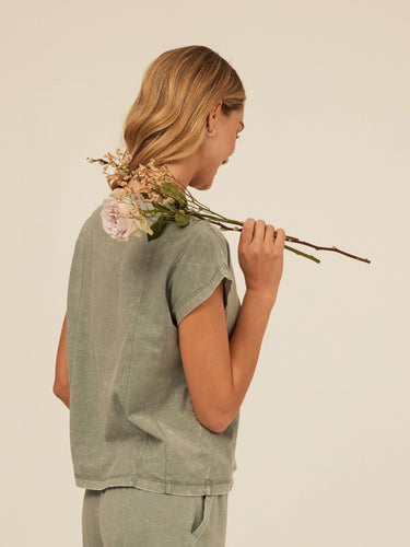 Laurie Mineral Wash Eco Jersey Tee Womens Tops Short Shirt Threads 4 Thought