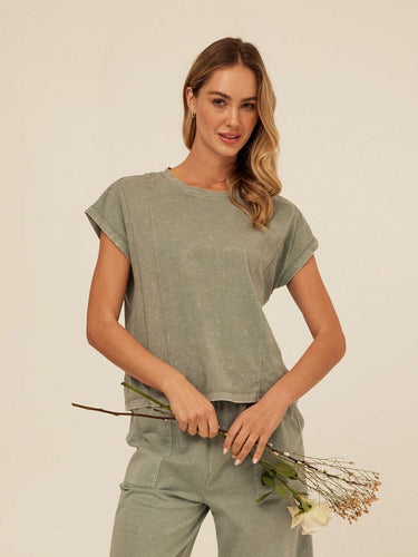 Laurie Mineral Wash Eco Jersey Tee Womens Tops Short Shirt Threads 4 Thought