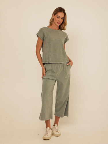Laurie Mineral Wash Eco Jersey Tee Womens Tops Short Shirt Threads 4 Thought