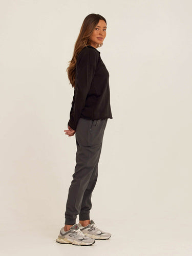Lucetta Cotton Blend Terry Collar Top Womens Tops Long Shirt Threads 4 Thought