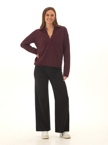 Lucetta Cotton Blend Terry Collar Top Threads 4 Thought