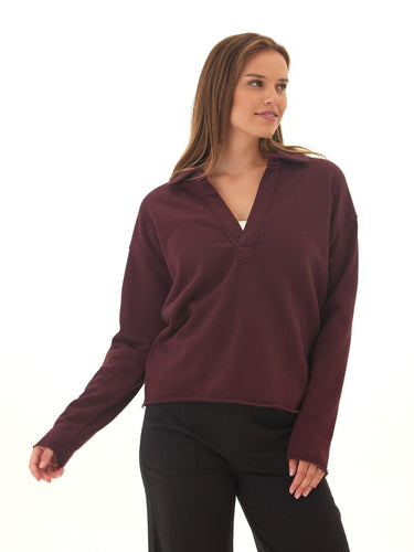 Lucetta Cotton Blend Terry Collar Top Threads 4 Thought