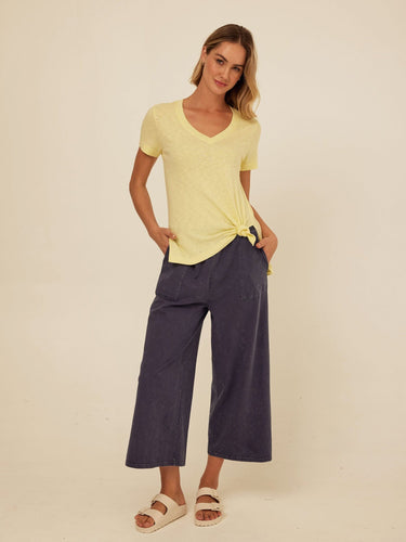 Norma Textured Slub Jersey Knotted Tee Womens Tops Short Tee Threads 4 Thought