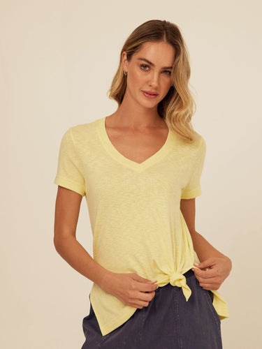 Norma Textured Slub Jersey Knotted Tee Womens Tops Short Tee Threads 4 Thought