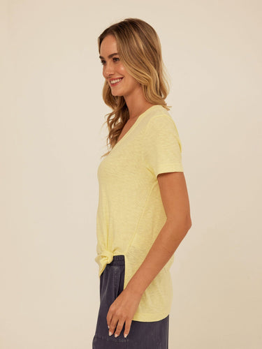 Norma Textured Slub Jersey Knotted Tee Womens Tops Short Tee Threads 4 Thought