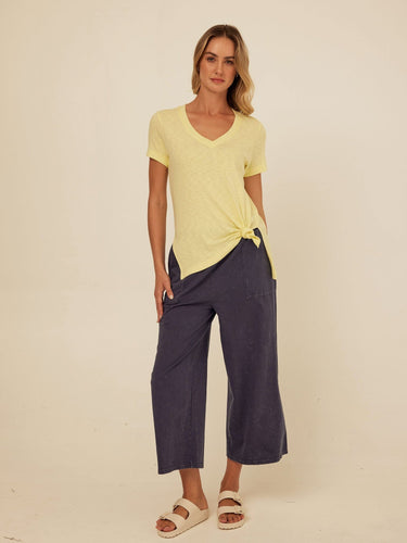 Norma Textured Slub Jersey Knotted Tee Womens Tops Short Tee Threads 4 Thought